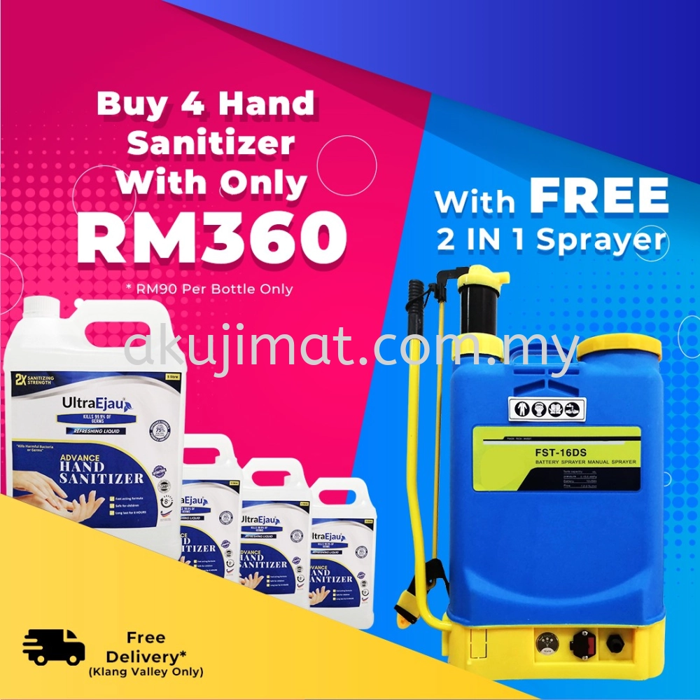 Purchase 4 of 5 Litre Hand Sanitzier @ Free Manual Pmup Sprayer