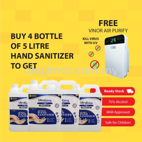 Purchase 4 of 5 Litre Hand Sanitizer @ FREE Vinor Air Purify