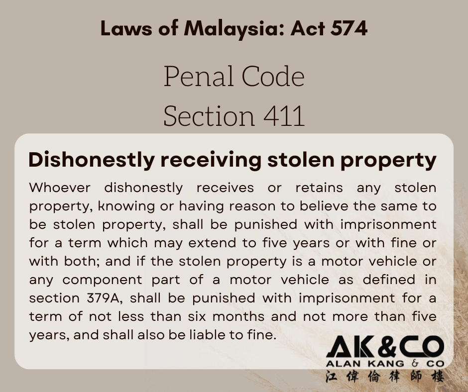Penal Code Section 411: Dishonestly Receiving Stolen Property