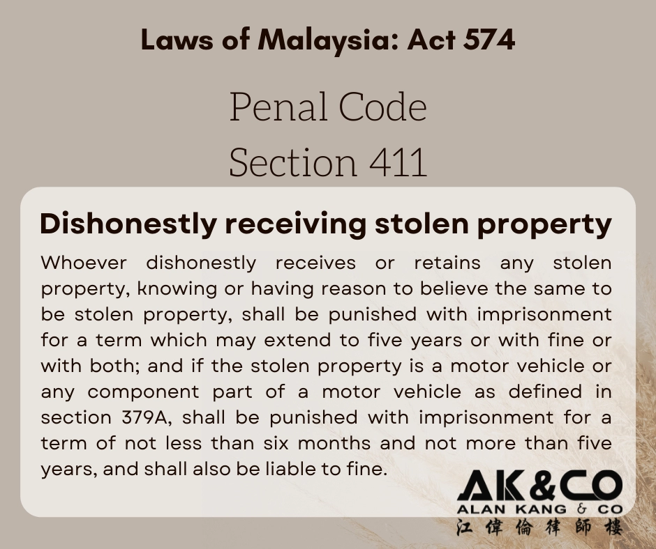 Penal Code Section 411: Dishonestly receiving stolen property