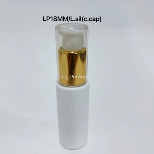 18MM Light Gold Lotion Pump + Clear Over Cap