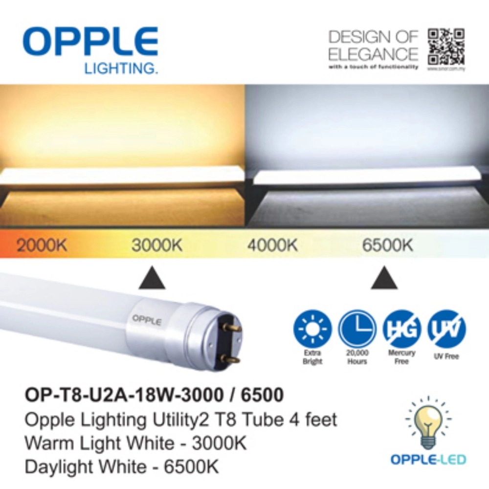 OPPLE LIGHTING OP-T8-U2A-18W LED UTILITY2 T8 TUBE 4 FEET Negeri Sembilan,  Malaysia, Kuala Pilah Supplier, Suppliers, Supply, Supplies | LKK Hardware  Sdn Bhd
