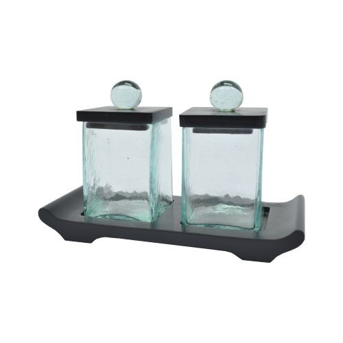 Box Glass w. Wooden Cover (Set) Tea & Cotton Bud Box Hotel & Resort Supply Kuala Lumpur (KL), Malaysia, Selangor Supplier, Suppliers, Supply, Supplies | Cemara Ayu Sdn Bhd