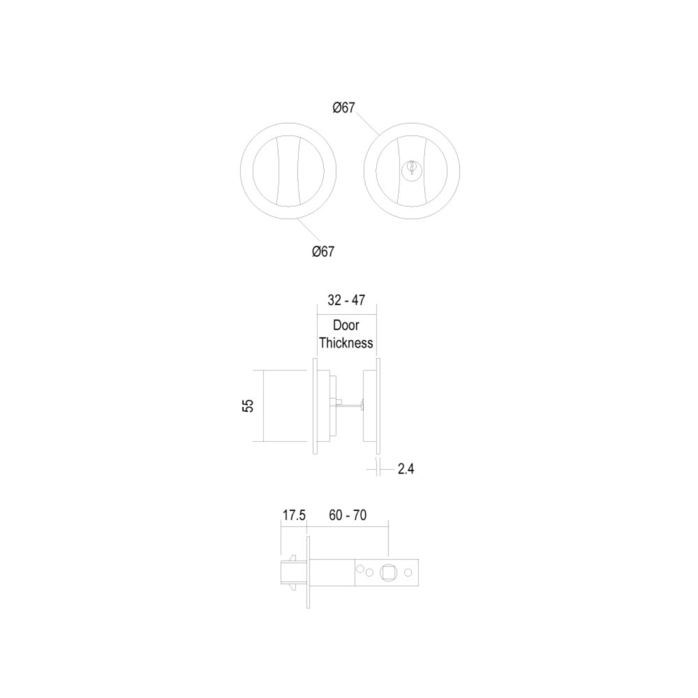 Canter Design CT-SL652 Series Pocket Door Dead Lock / Door Lock / Door Hardware / Home Improvement / DIY