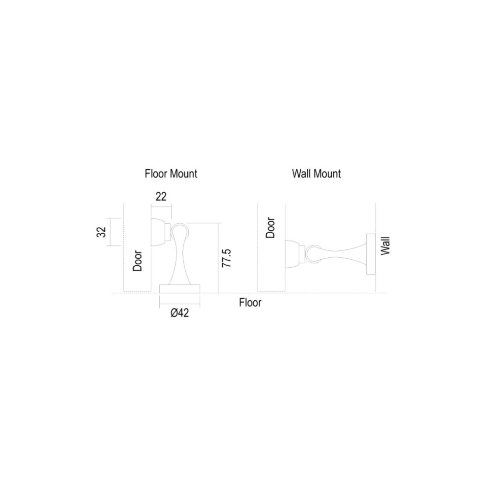 Canter Design STP-3002 Magnetic Door Holder / Floor or Wall Mount / Door Stopper / Door Hardware / Home Improvement / DIY