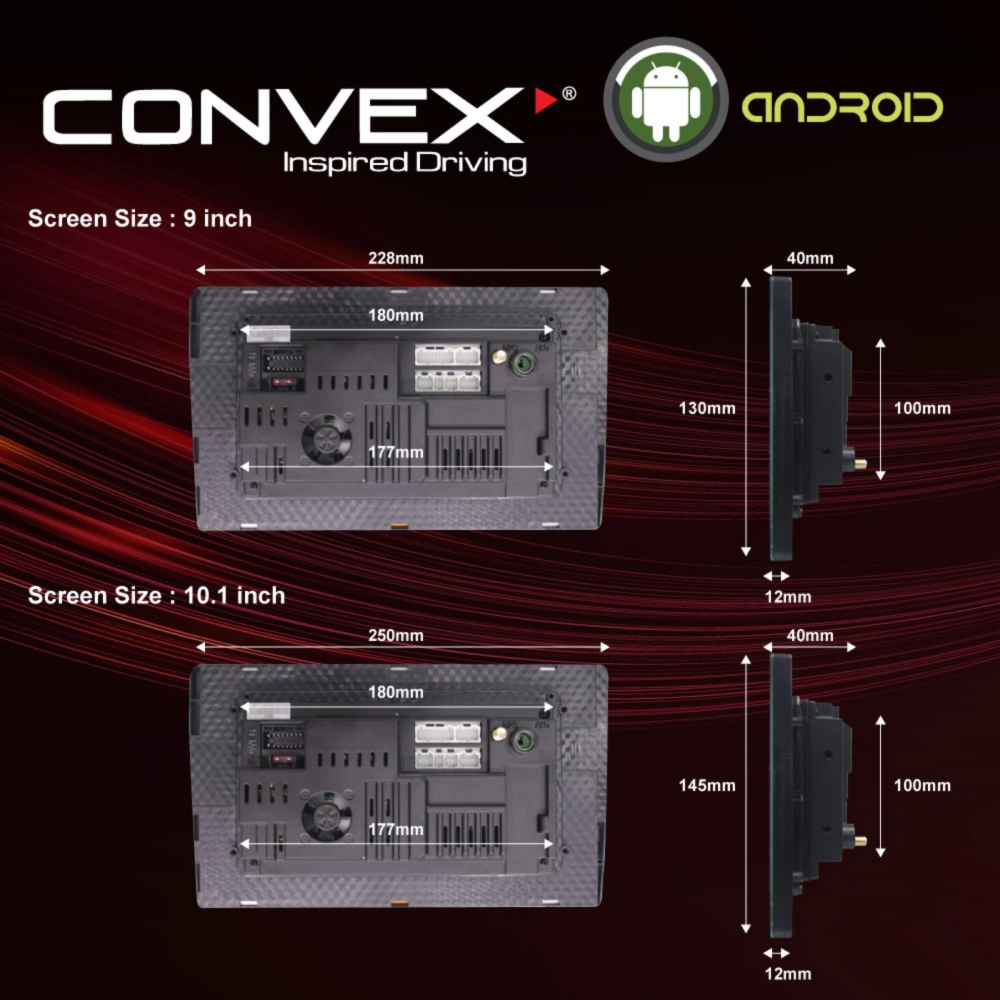【Free AHD Camera】Convex Special Edition Android Big Screen IPS AHD GPS HD 1280x720p Player