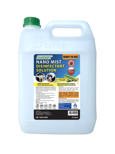 HARDEX NANO MIST DISINFECTANT SOLUTION - 5L DISINFECTANT PRODUCTS Pahang, Malaysia, Kuantan Manufacturer, Supplier, Distributor, Supply | Hardex Corporation Sdn Bhd