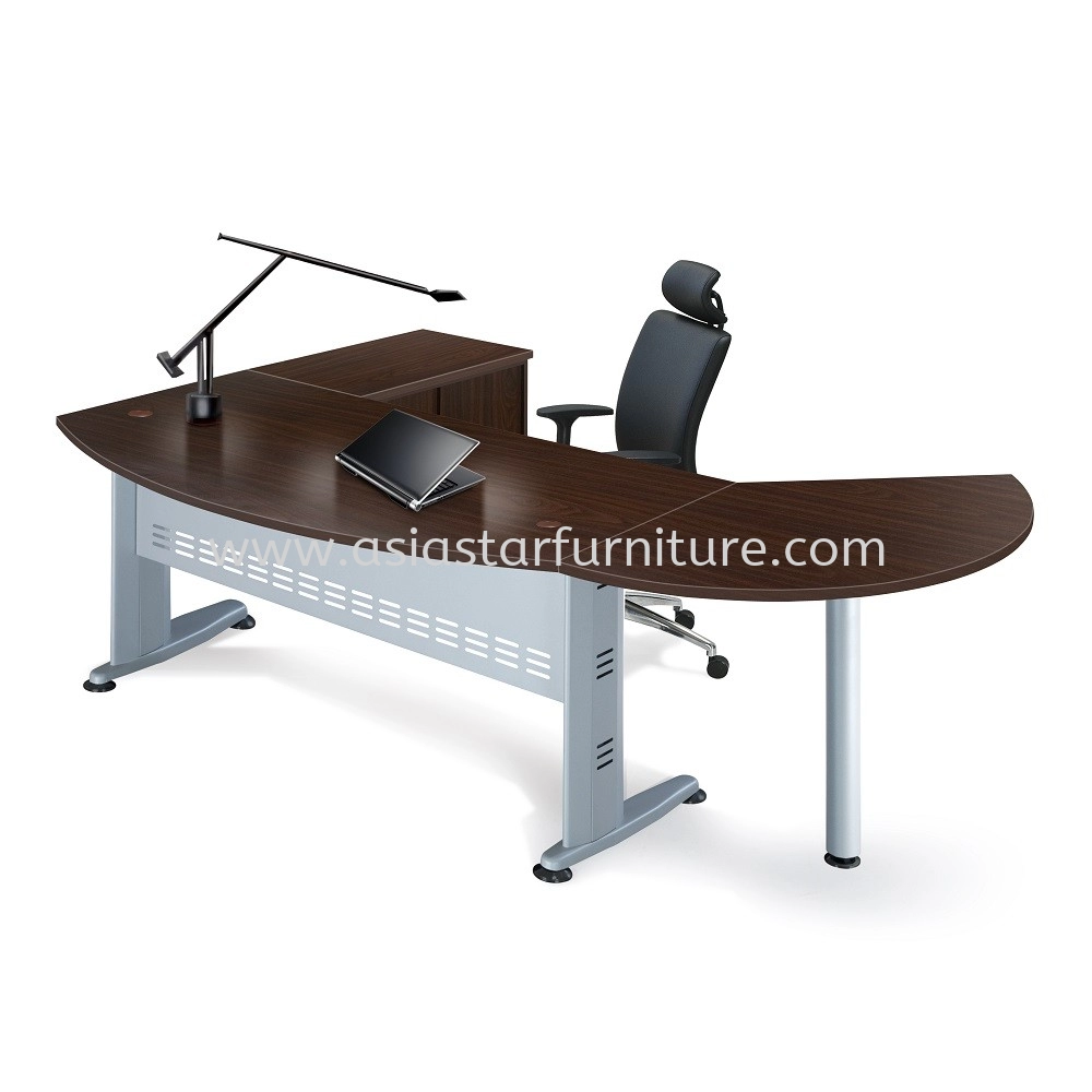 QAMAR EXECUTIVE OFFICE TABLE WITH SIDE CONNECTION + SIDE CABINET & CABINET SET AQMB-180A/CA