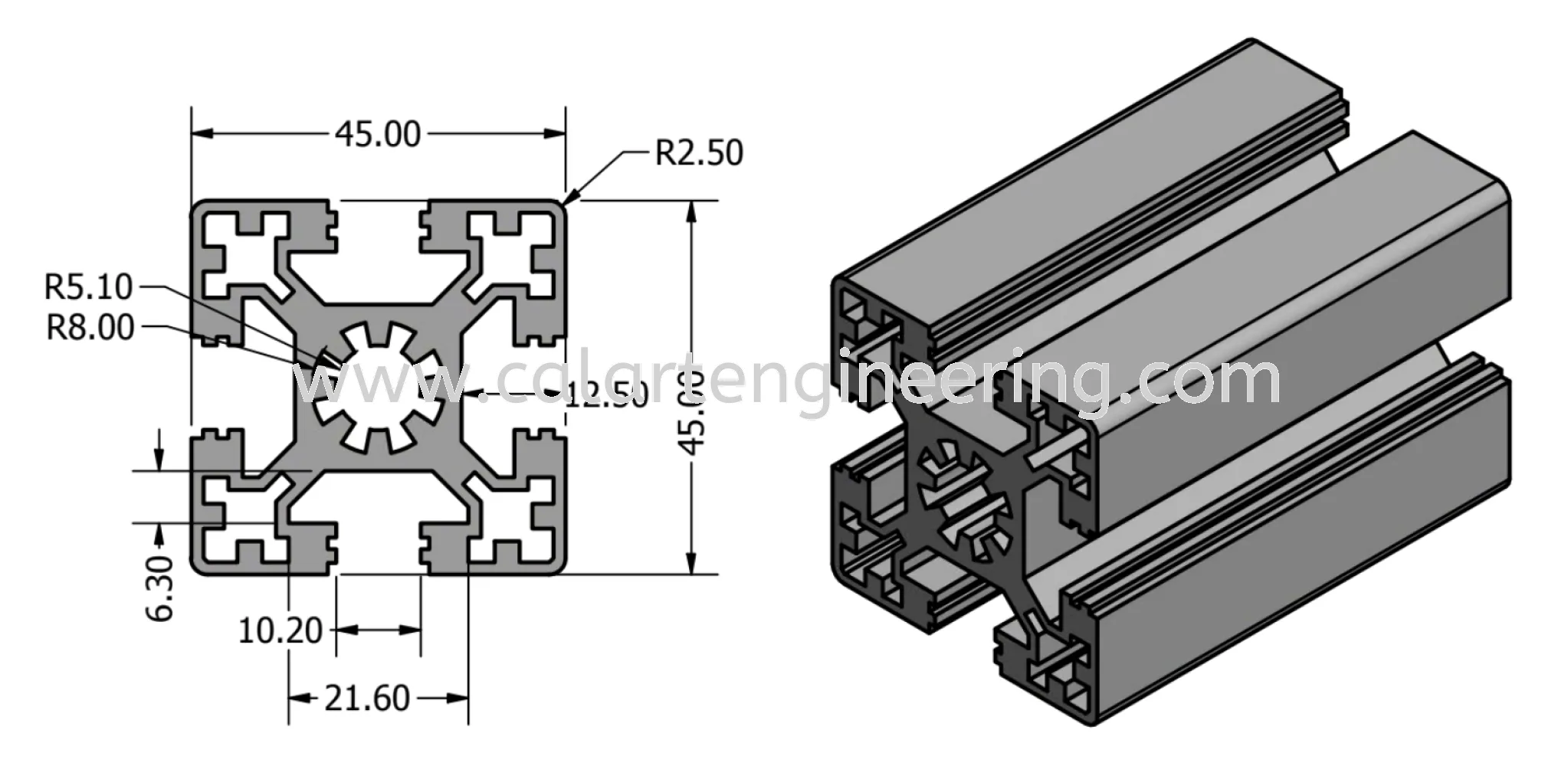 Aluminium Profile 45 x 45