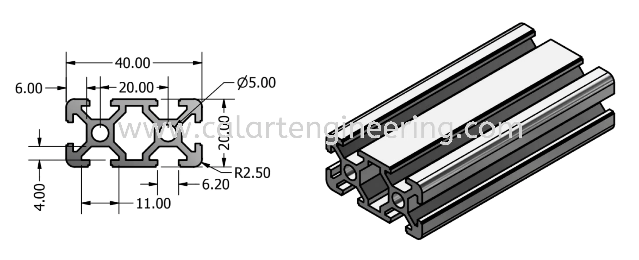 Aluminium Profile 20 x 40