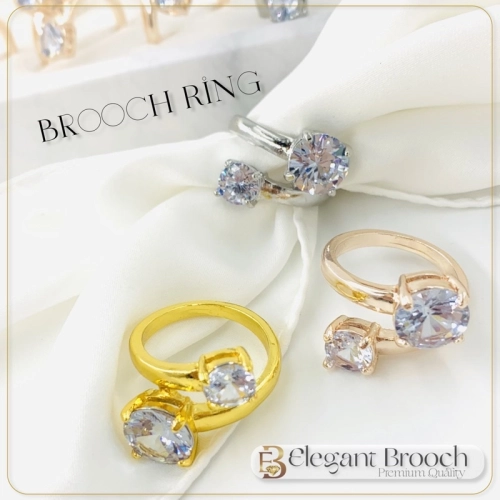 Elegant Brooch Kerongsang Cincin Tudung Bawal Batu Zircon Brooch Ring Hijab Scarf Buckle R3064