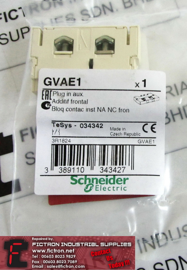 GVAE1 SCHNEIDER ELECTRIC Auxiliary Contact Block Supply Malaysia Singapore Indonesia USA Thailand