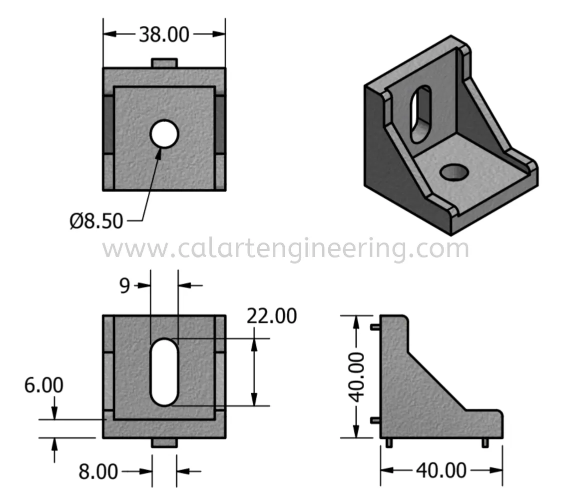 Gussett Element 40x40 (Heavy Duty)