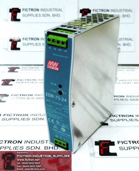 EDR-75-24 EDR7524 MEAN WELL DIN Rail Power Supply Repair Supply Malaysia Singapore Indonesia USA Thailand MEAN WELL Selangor, Malaysia, Penang, Kuala Lumpur (KL), Subang Jaya, Singapore Supplier, Suppliers, Supply, Supplies | Fictron Industrial Supplies Sdn Bhd