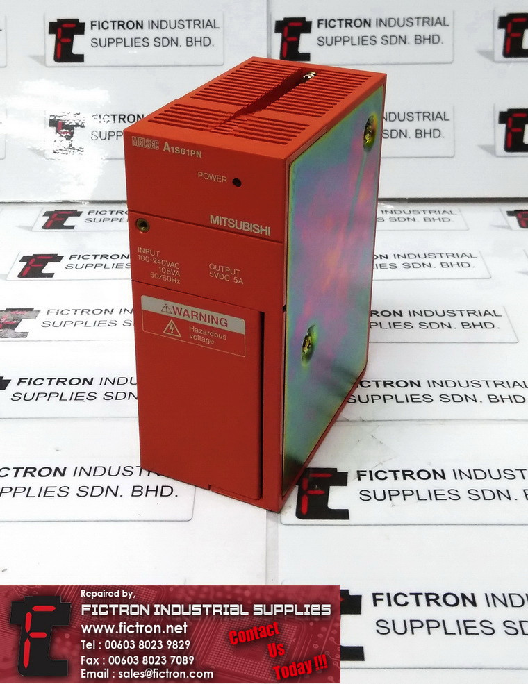 A1S61PN MELSEC MITSUBISHI PLC Power Supply Unit Supply Repair Malaysia Singapore Indonesia USA Thailand