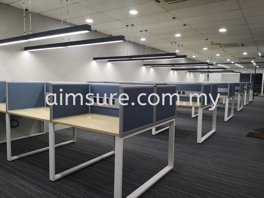 6 Pax L Shape Workstation With U Metal Leg And Desking Wire Trunking 6-pax-l-shape-workstation-with-u-metal-leg-and-desking-wire-trunking