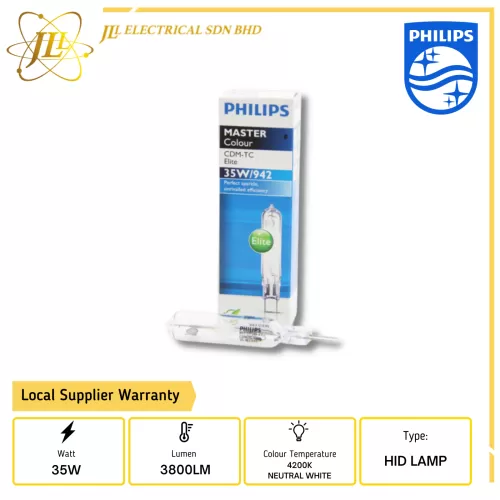 PHILIPS MASTERCOLOUR CDM-TC ELITE 35W 942 G8.5 4200K NEUTRALWHITE 928193805131