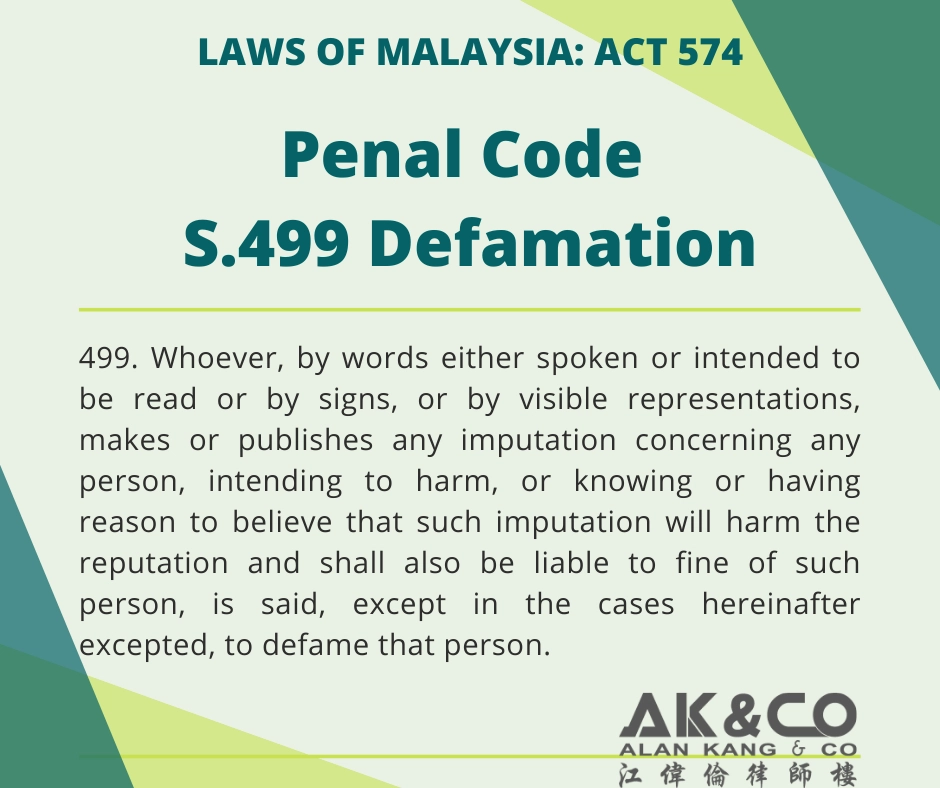 Penal Code Section 499: Defamation 