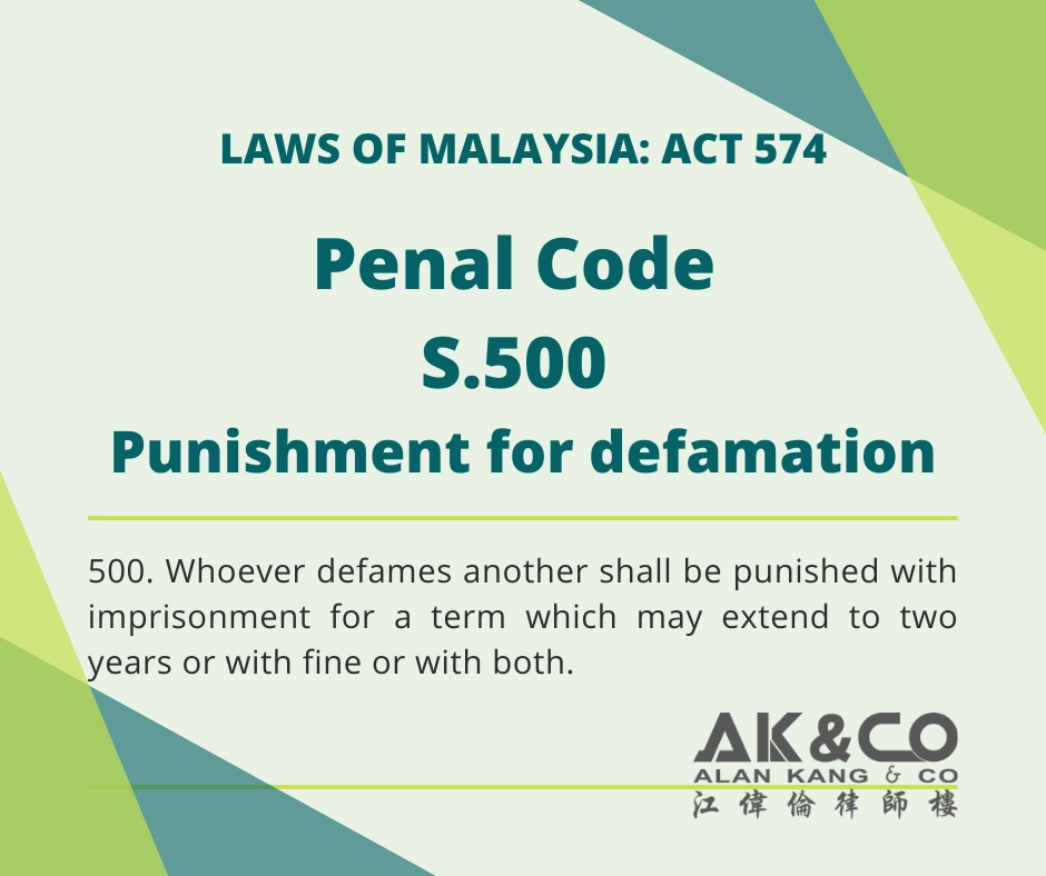 Penal Code Section 500: Punishment for defamation