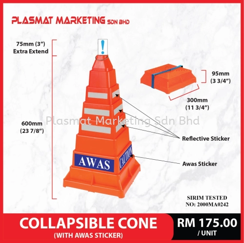 Collapsible Cone With AWAS Sticker