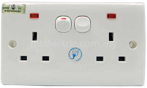 Pro-smart 13A DOUBLE SWITCH SOCKET C/W NEON Pro-smart Switches Switches Selangor, Malaysia, Kuala Lumpur (KL), Batu Caves Supplier, Suppliers, Supply, Supplies | ML Electric Sdn Bhd