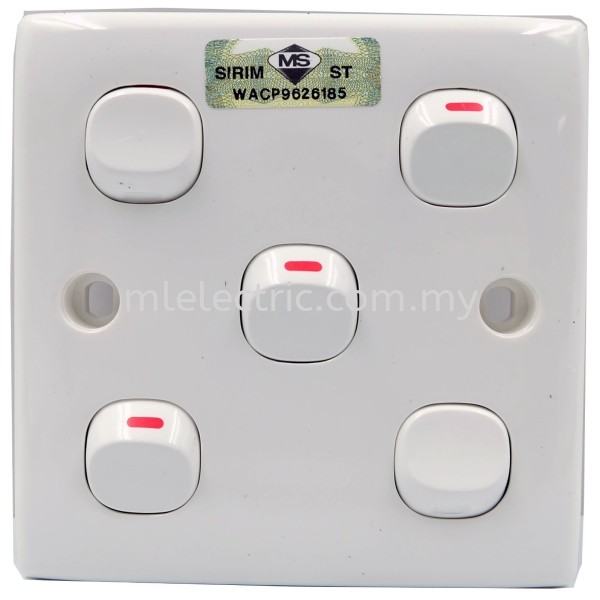 Pro-smart 5 Gang 1 Way switch Pro-smart Switches Switches Selangor, Malaysia, Kuala Lumpur (KL), Batu Caves Supplier, Suppliers, Supply, Supplies | ML Electric Sdn Bhd