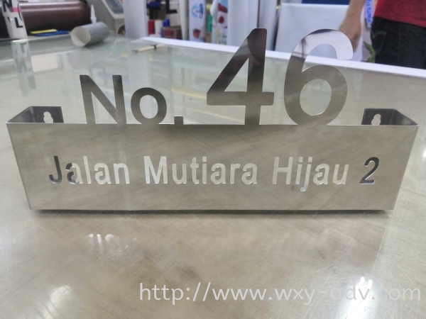 Stainless Steel House Number Plate Number Plate (2) Johor Bahru (JB), Malaysia Advertising, Printing, Signboard,  Design | Xuan Yao Advertising Sdn Bhd