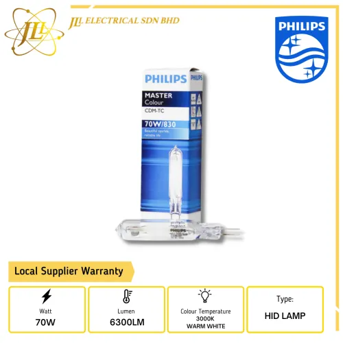 PHILIPS MASTERCOLOUR CDM-TC 70W/830 G8.5 3000K WARMWHITE 928086505131