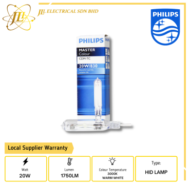 PHILIPS MASTERCOLOUR CDM-TC ELITE 20W/830 G8.5 3000K WARM WHITE 928183405125