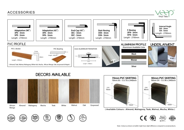 Accessories  3mm PVC Vinly Tile Veep Vinyl Tile & SPC Floor Melaka, Malaysia Professional Flooring Services | GREENWOOD MARKETING