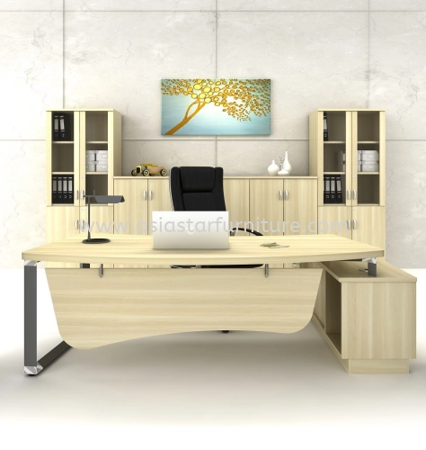 PYRAMID EXECUTIVE DIRECTOR OFFICE TABLE WITH SIDE CABINET + DRAWER & CABINET SET