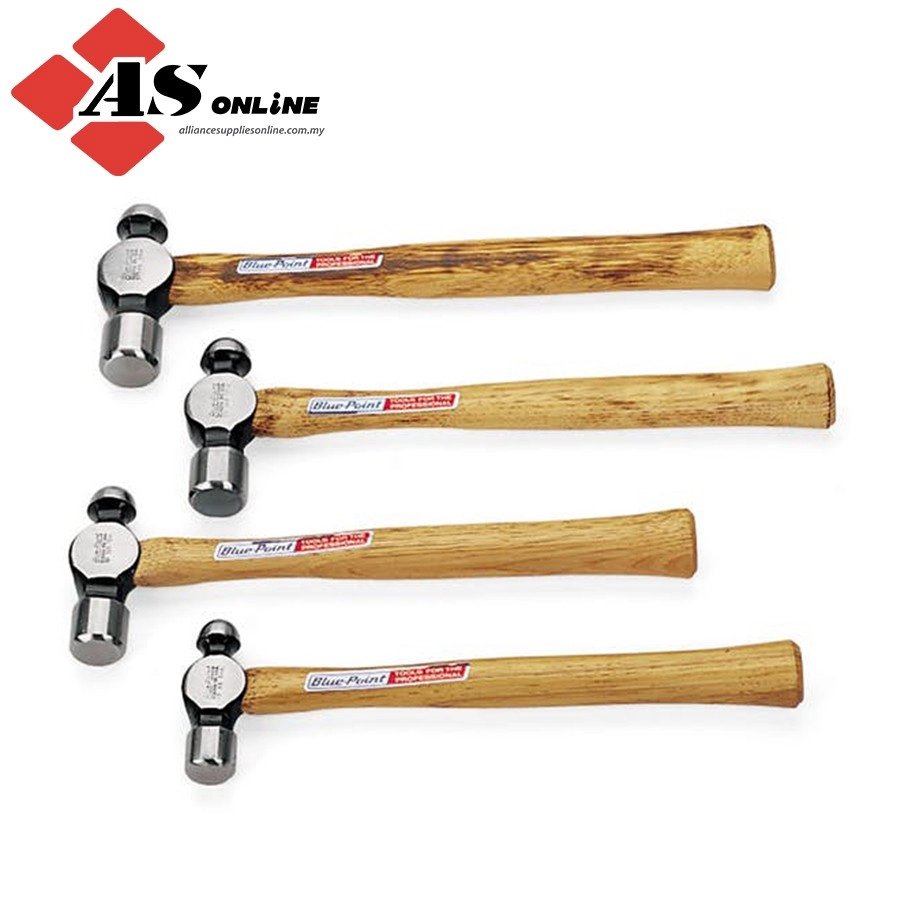 SNAP-ON 4 pc Ball Peen Hickory Hammer Set (Blue-Point) / Model: BP1004S