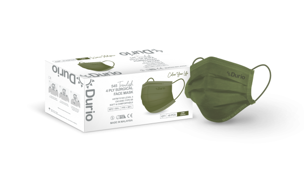 Durio 545 Trendish 4 Ply Surgical Face Mask- Army Green 545 Trendish Adult Face Mask 4 Ply Surgical Face Mask Malaysia, Johor Bahru (JB) Manufacturer, Supplier, Supply, Supplies | Durio PPE Sdn Bhd