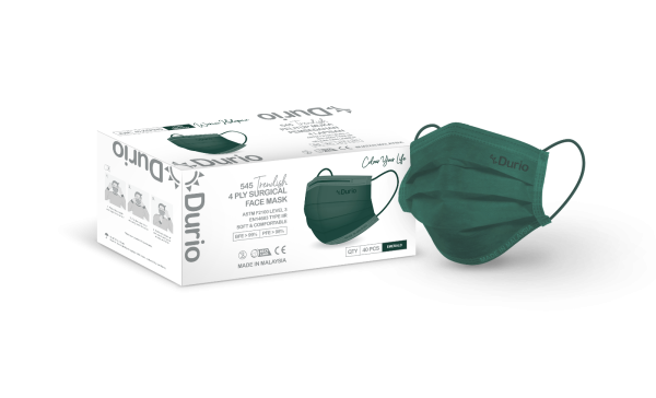 Durio 545 Trendish 4 Ply Surgical Face Mask- Emerald Green 545 Trendish Adult Face Mask 4 Ply Surgical Face Mask Malaysia, Johor Bahru (JB) Manufacturer, Supplier, Supply, Supplies | Durio PPE Sdn Bhd