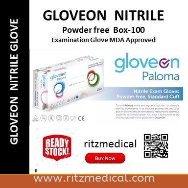 Hartalega Gloveon Paloma Nitrile Gloves Nitrile Examination Gloves  Box-100 