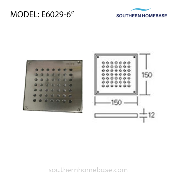 BATHROOM #304 STAINLESS STEEL FLOOR TRAP ELITE E6029-6" Others Johor Bahru (JB) Supplier, Supply | Southern Homebase Sdn Bhd