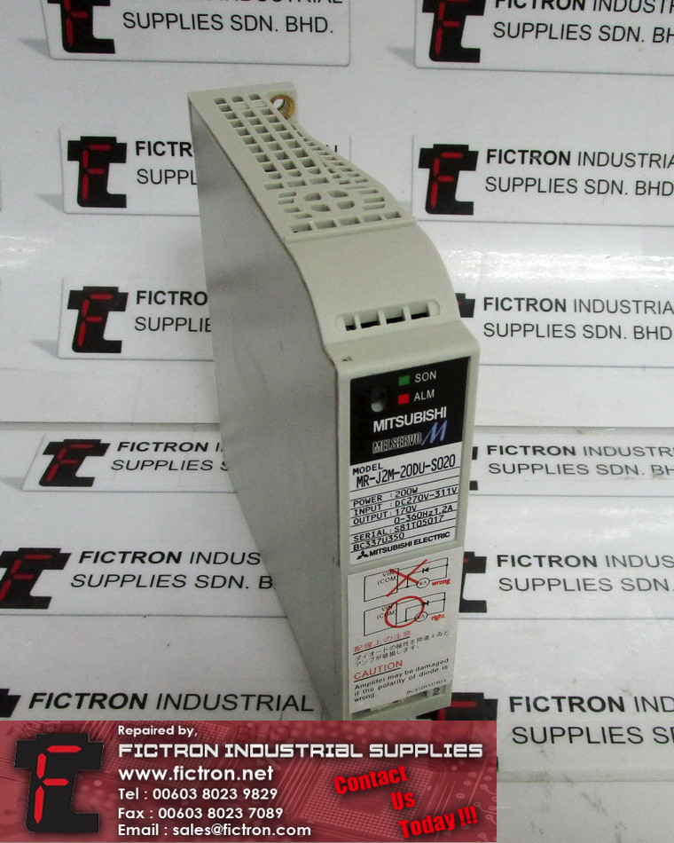 MR-J2M-20DU-S020 MRJ2M20DUS020 MITSUBISHI Servo Drive Supply Repair Malaysia Singapore Indonesia USA Thailand