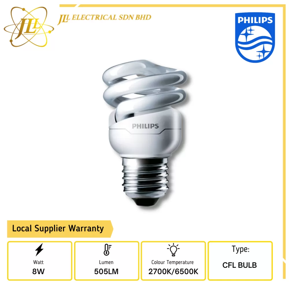 PHILIPS MINI TORNADO BULB E27 8W 2700K/6500K COMPACT FLUORESCENT LAMP Kuala  Lumpur (KL), Selangor, Malaysia Supplier, Supply, Supplies, Distributor |  JLL Electrical Sdn Bhd