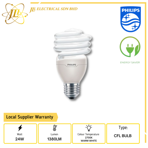 PHILIPS TORNADO 24W E27 ENERGY SAVER BULB 2700K WARMWHITE COMPACT  FLUORESCENT LAMP Kuala Lumpur (KL), Selangor, Malaysia Supplier, Supply,  Supplies, Distributor | JLL Electrical Sdn Bhd