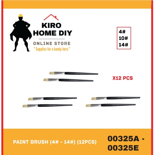 Paint Brush (4# - 14#) (12PCS) - 00325A/ 00325C/ 00325E