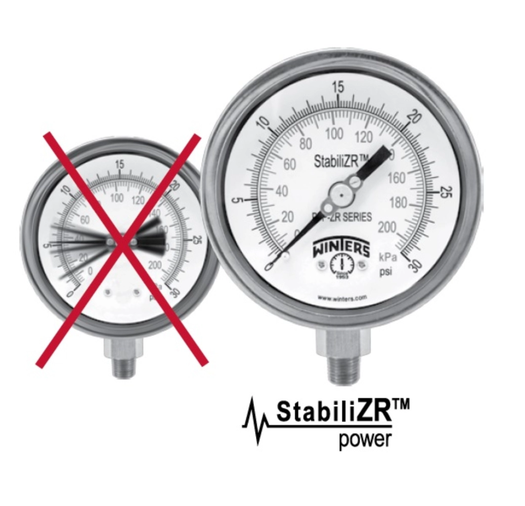 PFP WINTERS StabiliZR Pressure Gauge, Fully Stainless Steel