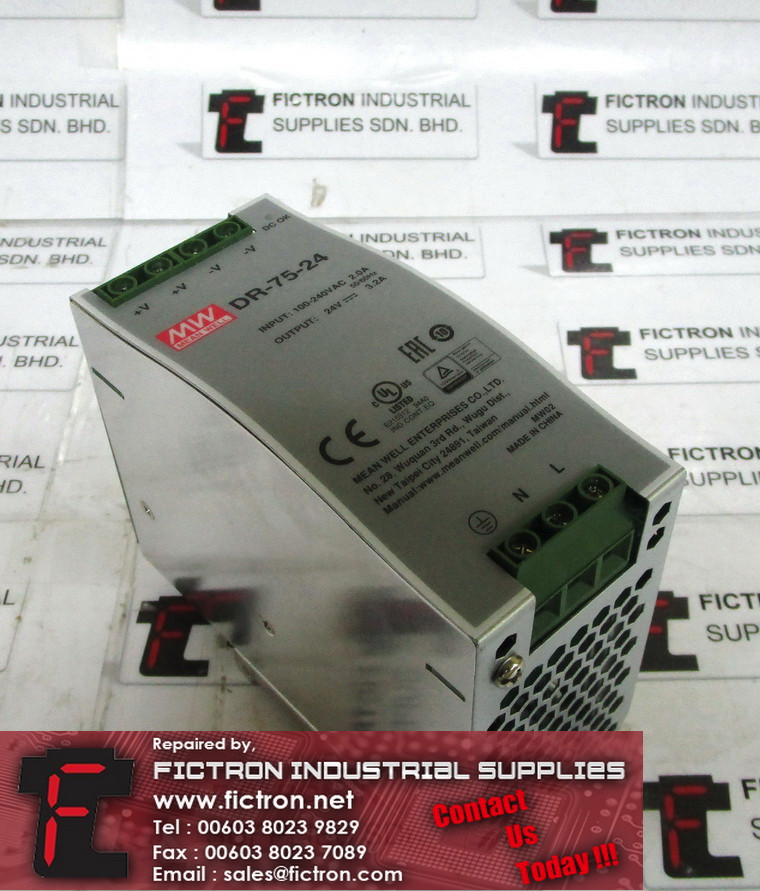 DR-75-24 DR7524 MEAN WELL Power Supply Repair Supply Malaysia Singapore Indonesia USA Thailand