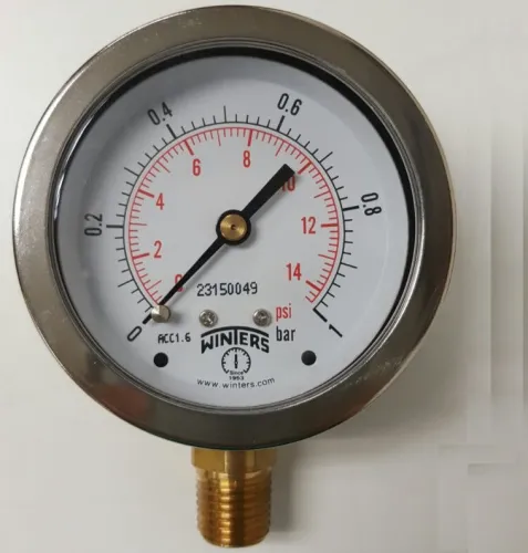 WINTERS StabiliZR Pressure Gauge, Brass connection