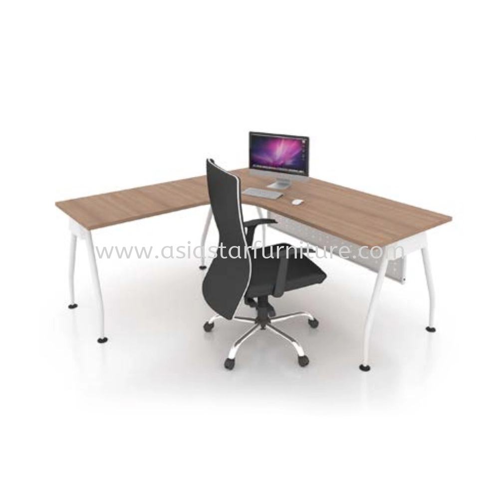 MADISON 5 FEET L-SHAPE OFFICE TABLE WITH STEEL LEG