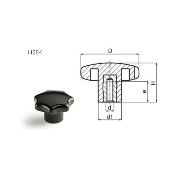 [ONLY EMAIL QUOTE] TECNODIN DIN 6336 K WITH THREADED INSERT KNOB M4 TECN-1126-20301 KNOBS AND HANDLES MANUAL TOOLS Singapore, Kallang Supplier, Suppliers, Supply, Supplies | DIYTOOLS.SG