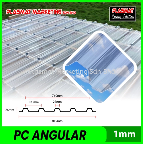 POLYCARBONATE INDUTRY ANGULAR ROOFING SHEET 1MM