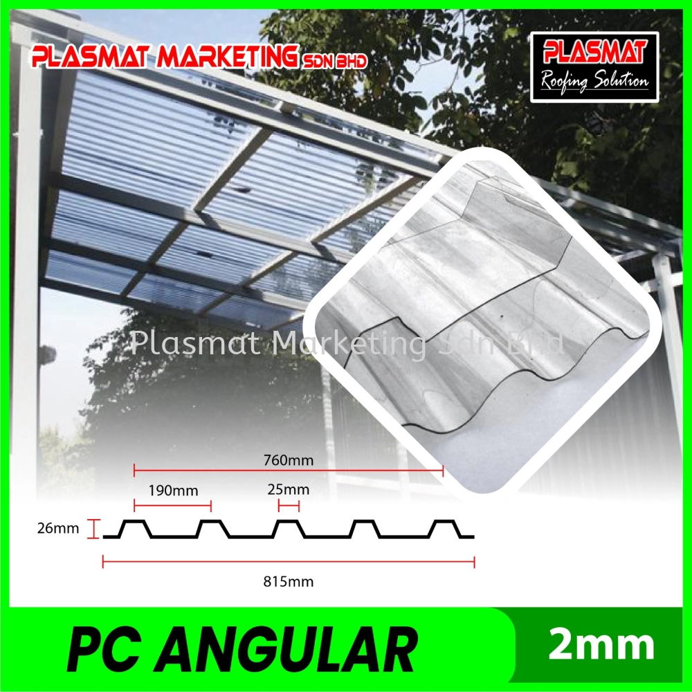 POLYCARBONATE INDUSTRY ANGULAR ROOFING SHEET