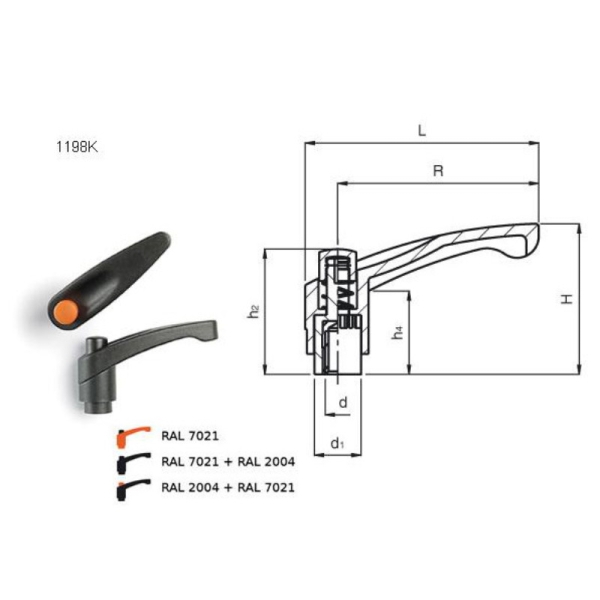 [ONLY EMAIL QUOTE] TECNODIN ADJUSTABLE HANDLE T WITH THREADED STUD TECN-1198-41504 KNOBS AND HANDLES MANUAL TOOLS Singapore, Kallang Supplier, Suppliers, Supply, Supplies | DIYTOOLS.SG