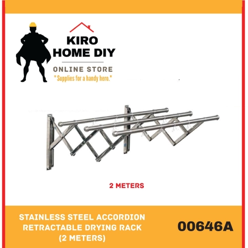 Stainless Steel Accordion Retractable Drying Rack (2 Meters) - 00646A