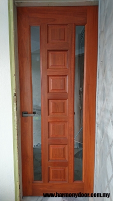 Custom Solid Wooden Glaze Door Design Sample Selangor